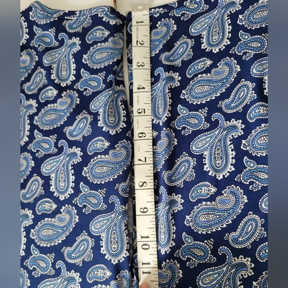 Michael Kors Blue Paisley Long Sleeve Flare Career Wear Office Dress - Picture 10 of 10
